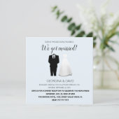 青モダンい得結婚した!ウェディング 案内状 (スタンド正面)