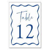 青モダンい波状のフレ結婚ーム テーブルナンバー (正面)