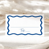 青モダンい波状のフレ結婚ーム プレイスカード