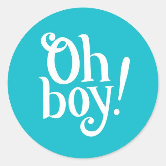 青モダンい男の子！ ラウンドシール (正面)