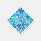 青モダンい緩和曲線パターン スタンダードカクテルナプキン (角)