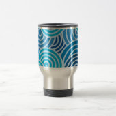 青モダンい緩和曲線パターン トラベルマグ (中央)