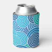 青モダンい緩和曲線パターン 缶クーラー (缶正面)