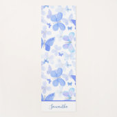 青モダンい蝶の名前 ヨガマット (正面)