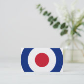 青モダンい赤と白名刺 |ギフトモダンー 名刺 (スタンド正面)