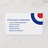 青モダンい赤と白名刺 |ギフトモダンー 名刺 (裏面)