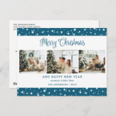 青モダンい3フォトコラージュ星 シーズンポストカード (正面/裏面)