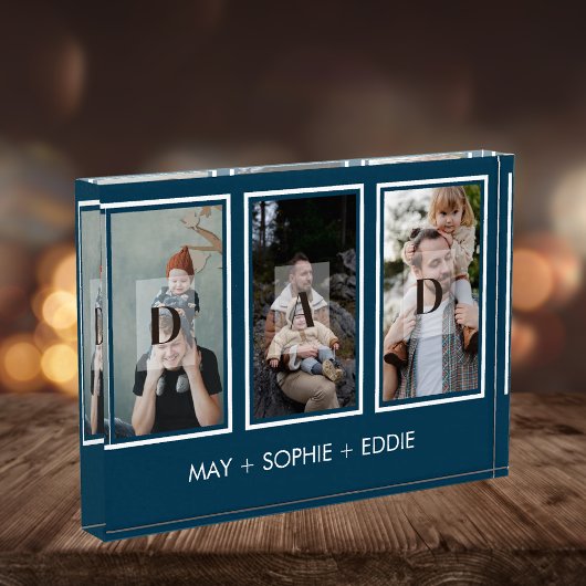 青モダンい3写真父の日の写真ブロック フォトブロック