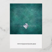 青モダンい、唯一の愛、日付のフォイルを侵略を保存 箔招待状 (裏面)