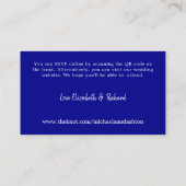 青モダンいRSVPの結婚WebサイトQRコード エンクロージャーカード (裏面)