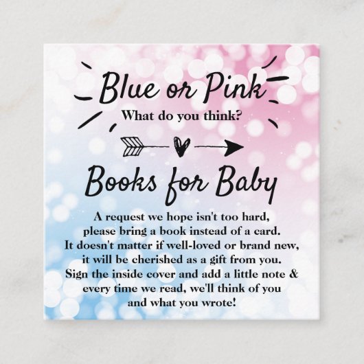 青モダンかピンク?性別によるパーティーブックの表示 エンクロージャーカード (正面)