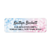 青モダンかピンク?性別によるパーティーリターンの表示 ラベル (正面)