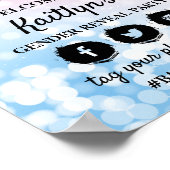 青モダンかピンク？性別によるパーティー歓迎 ポスター (角)