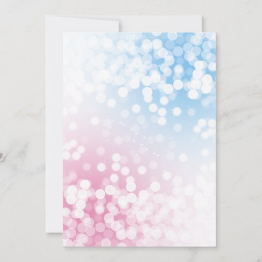 青モダンかピンク？性別の表示パーティー サンキューカード (裏面)