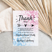 青モダンかピンク？性別の表示パーティー サンキューカード