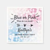 青モダンかピンク？性別の表示パーティー スタンダードカクテルナプキン (正面)