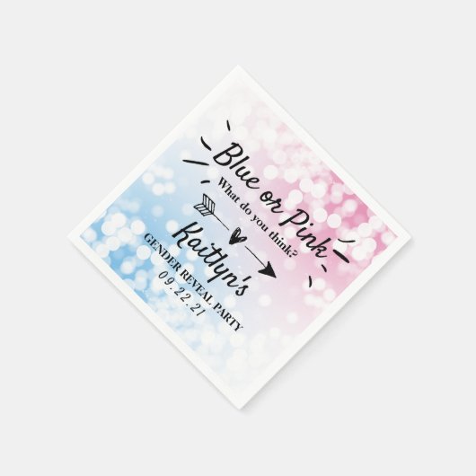 青モダンかピンク？性別の表示パーティー スタンダードカクテルナプキン (角)