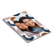 青モダンとバラの抽象芸術プリントフォトアーチ ノートブック (右側)