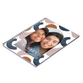 青モダンとバラの抽象芸術プリントフォトアーチ ノートブック (左側)