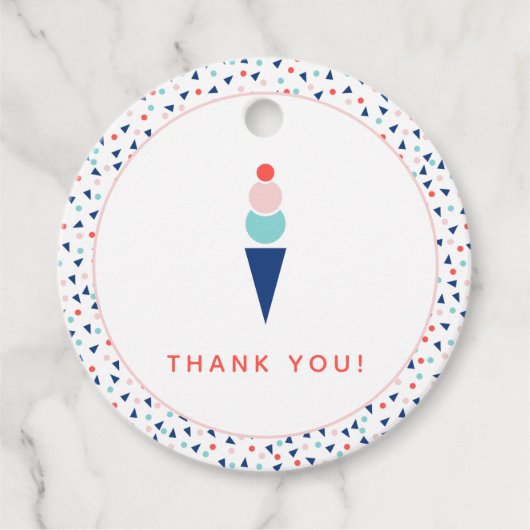 青モダンとピンクのアイスクリーム フェイバータグ (正面)