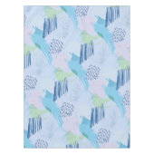 青モダンとピンクの線とらせん状 テーブルクロス (正面)