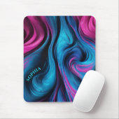 青モダンとピンクの贈り物 マウスパッド (マウス)