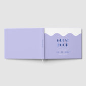 青モダンとラベンダーウェー結婚ブ ゲストブック (全面)