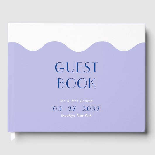 青モダンとラベンダーウェー結婚ブ ゲストブック (正面)