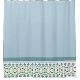 青モダンと灰色のアクセント シャワーカーテン