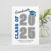 青モダンと灰色の卒業 案内状 (スタンド正面)