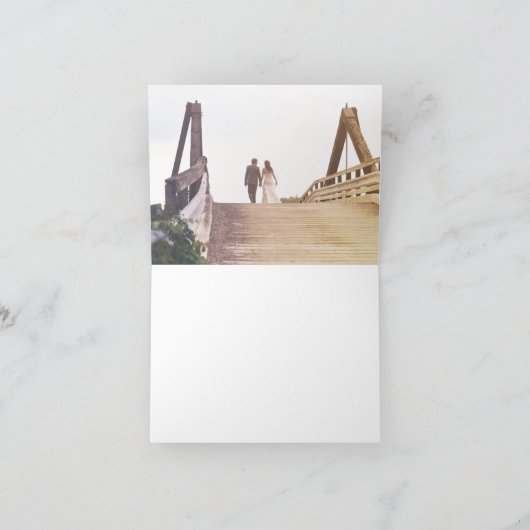 青モダンと灰色の大理石サンキューカード サンキューカード (内部)