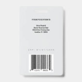 青モダンと灰色の従業員IDバッジ バッジ (裏面)