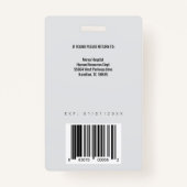 青モダンと灰色の従業員IDバッジ バッジ (裏面)