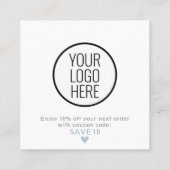 青モダンと白ありがとう スクエア名刺 (裏面)