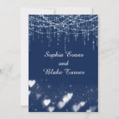 青モダンと白つるのライト日付を保存 招待状 (裏面)