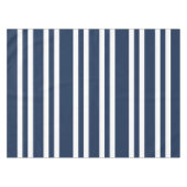 青モダンと白のストライプパターン テーブルクロス (正面(横))