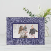 青モダンと白のドードルクリスマスフレームの写真 シーズンカード (スタンド正面)