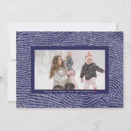 青モダンと白のドードルクリスマスフレームの写真 シーズンカード