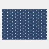 青モダンと白のメリークリスマスツリーズトナカイ ラッピングペーパーシート (正面3)