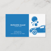 青モダンと白のモバイルカーウォッシュ&詳細 名刺 (裏面)