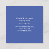 青モダンと白の水の色のストライプ正方形 スクエア名刺 (裏面)
