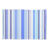 青モダンと白の沿岸ストライプ 枕カバー (裏面-左)