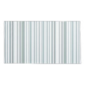 青モダンと白の沿岸ストライプ 枕カバー (裏面-左)