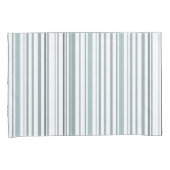 青モダンと白の沿岸ストライプ 枕カバー (正面右)