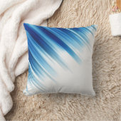 青モダンと白の風車の装飾枕 クッション (ブランケット)