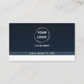 青モダンと白のQRコード 名刺 (裏面)