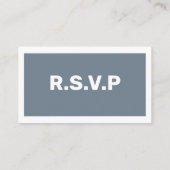 青モダンと白のRSVP QRコード結婚 エンクロージャーカード (裏面)