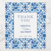 青モダンと白地中海の結婚の ワインラベル (シングルラベル)