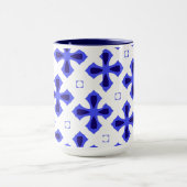 青モダンと白 マグカップ (中央)