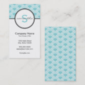 青モダンと白 名刺 (正面/裏面)